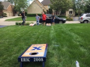 Solid performances don't stop at the finish line - Nick and I took the Guacci Family Cornhole Title